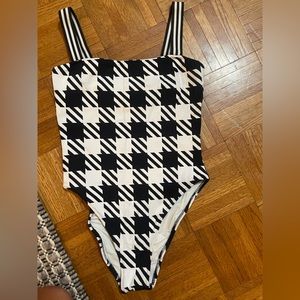 Solid and striped one piece